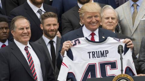 Trump with New England Patriots