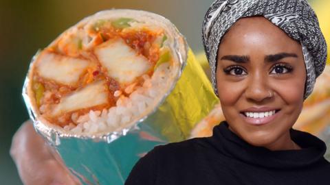 Nadiya and a burrito