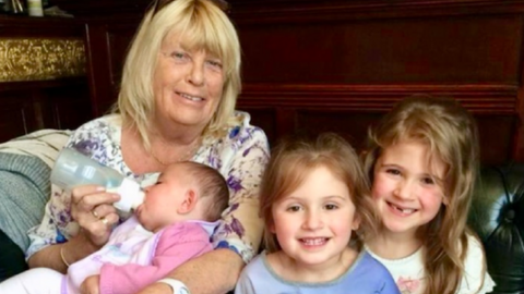 Ann Jones with grandchildren