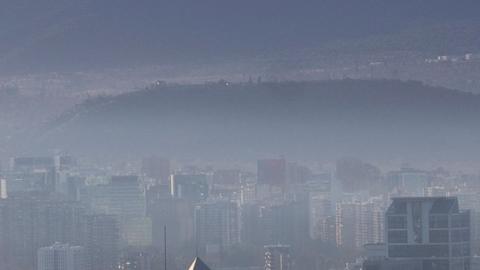 The buildings of downtown Los Angeles are partially obscured in the late afternoon on 5 November 2019 as seen from Pasadena, California.