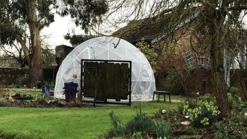 A dining Igloo in the restaurant's garden