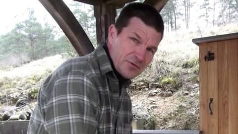 Mark Lawrence at work at his home in Plazac