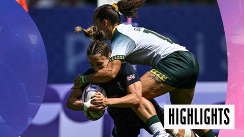 Watch highlights as team GB advance into the quarter-finals of the women's rugby sevens.