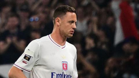 Lyon's Serbian midfielder Nemanja Matic on the pitch during the French Ligue 1 football match against Angers