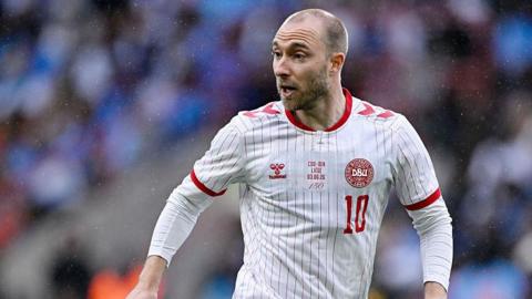 Christian Eriksen plays for Denmark in an international friendly match between Denmark and the DR Congo on June 3, 2026 in Belgium several days before his collapse in a subsequent match.