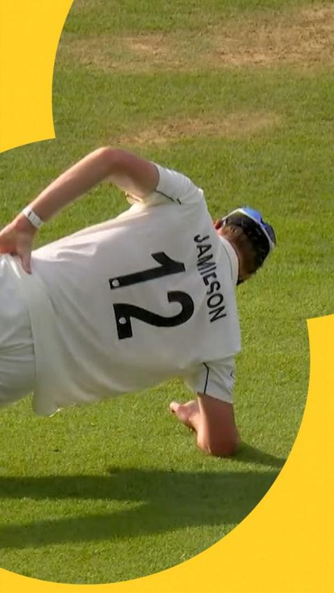 Kyle Jamieson takes a stretch break