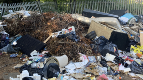A large pile of rubbish