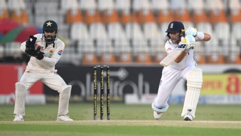 Joe Root of England in batting action during day three of the Second Test Match between Pakistan and England