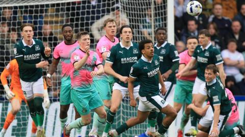 Action from Plymouth Argyle v Doncaster Rovers