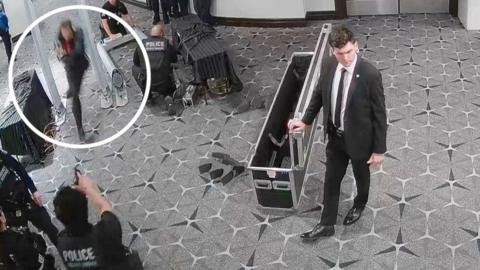 Footage from Saturday’s White House correspondents’ dinner