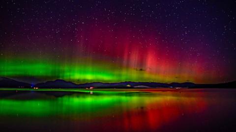 The aurora over Loch Lomond