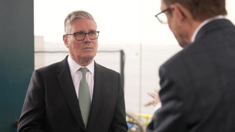 Starmer speaking to Chris Mason