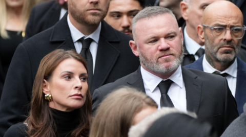 Colleen and Wayne Rooney at Ricky Hatton's funeral