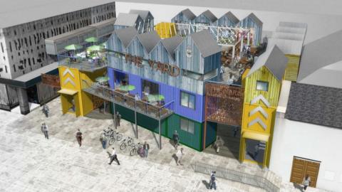 CGI of new shops