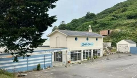 Former Seaside Cafe at Grève de Lecq