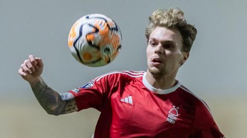 Julian Larsson in action for Nottingham Forest's B team