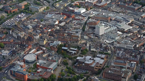 Aerial view of Wolverhampton