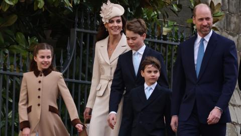 Royal Family arrive for a traditional Easter Sunday service in Windsor