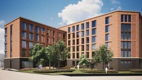 An artist's impression of the new apartment block