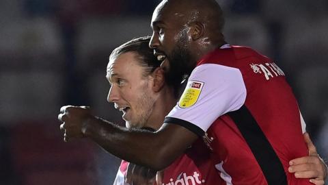 Exeter celebrate goal