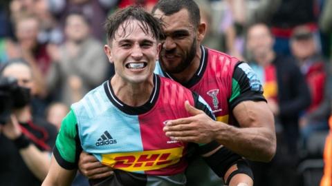 Cadan Murley (left) and Joe Marchant were both among Harlequins' five try scorers