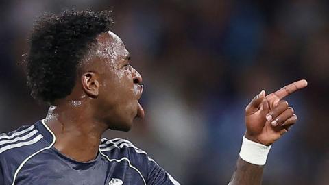 Vinicius Junior celebrates for Real Madrid