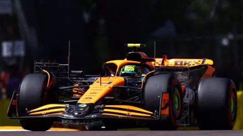 McLaren's Lando Norris during first practice at Imola
