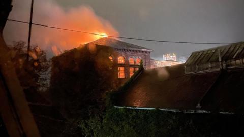 Fire at old pumping station