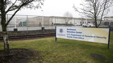 The US Department of Homeland Security Northwest Detention Center is pictured in Tacoma, Washington on February 26, 2017