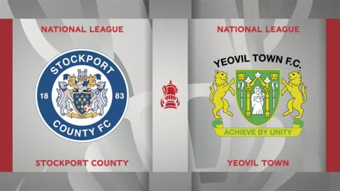 Stockport County v Yeovil Town badge graphics