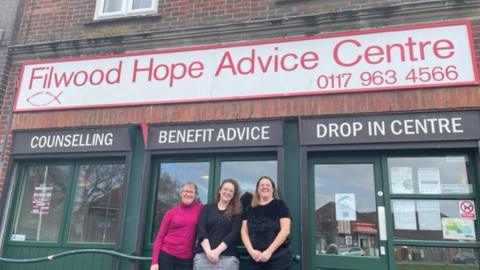 Image of staff standing outside the Filwood Hope Centre