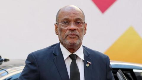 Haiti's Prime Minister Ariel Henry arrives for the second day of the EU-CELAC Summit of Heads of State and Government in Brussel, Belgium, 18 July 2023 (reissued 12 March 2024