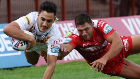 Catalans Dragons winger Roman Franco's debut try came just a minute before half-time at Craven Park