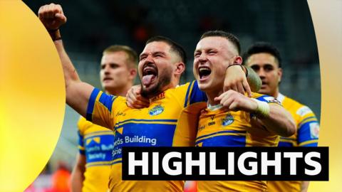 Leeds celebrate beating St Helens