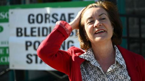 Eluned Morgan after voting on Thursday in Pembrokeshire