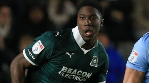 Bim Pepple in action for Plymouth Argyle