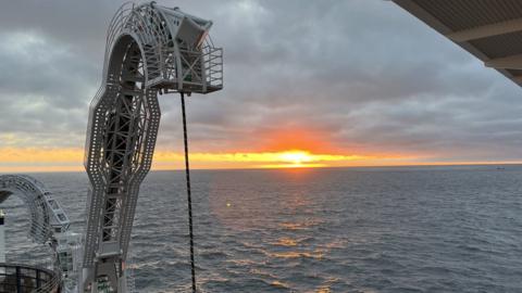 Image of cable winch on ship