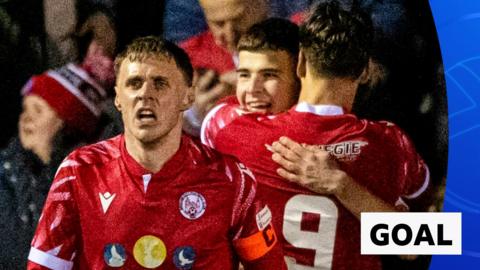 Brechin City players celebrating