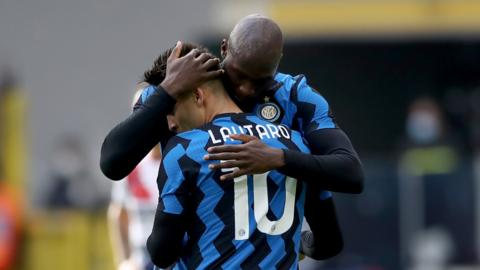 Romelu Lukaku and Lautaro Martinez