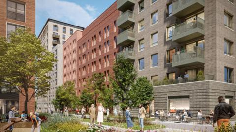 An artist's impression of how the Holbeche Place project could look