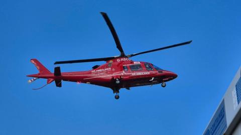 Air ambulance takes off 