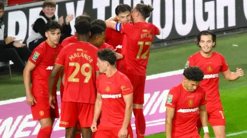 Middlesbrough celebrate against Wrexham