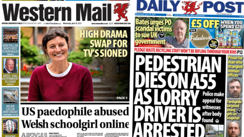 Front pages of Western Mail and Daily Post