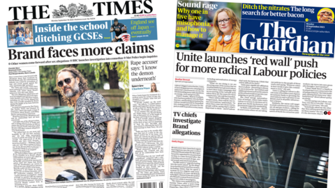 Times and Guardian Front Pages