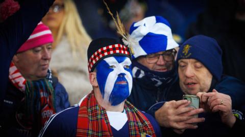 Scotland fans at the match against Denmark