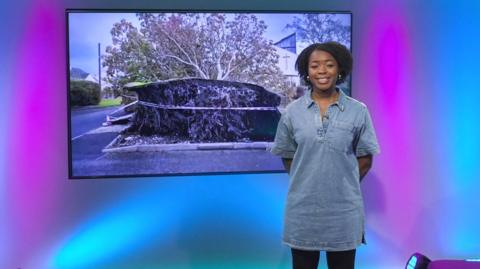 Emma-Louise in the Newsround studio