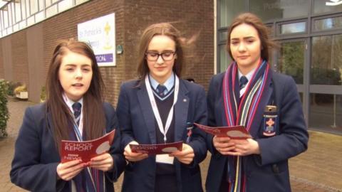 School reporters from St Patrick's Academy, Dungannon