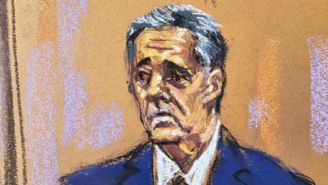 Michael Cohen in a court sketch