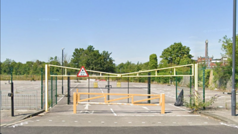 The entrance to the former Thames Valley University car park on Stoke Road