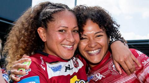 Wigan Warriors players, and sisters, Shaniah and Tiana Power